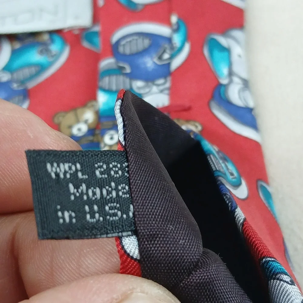 VTG Halston 4x57 Mens Silk Tie Woven Elephant Bear‎ Lightweight